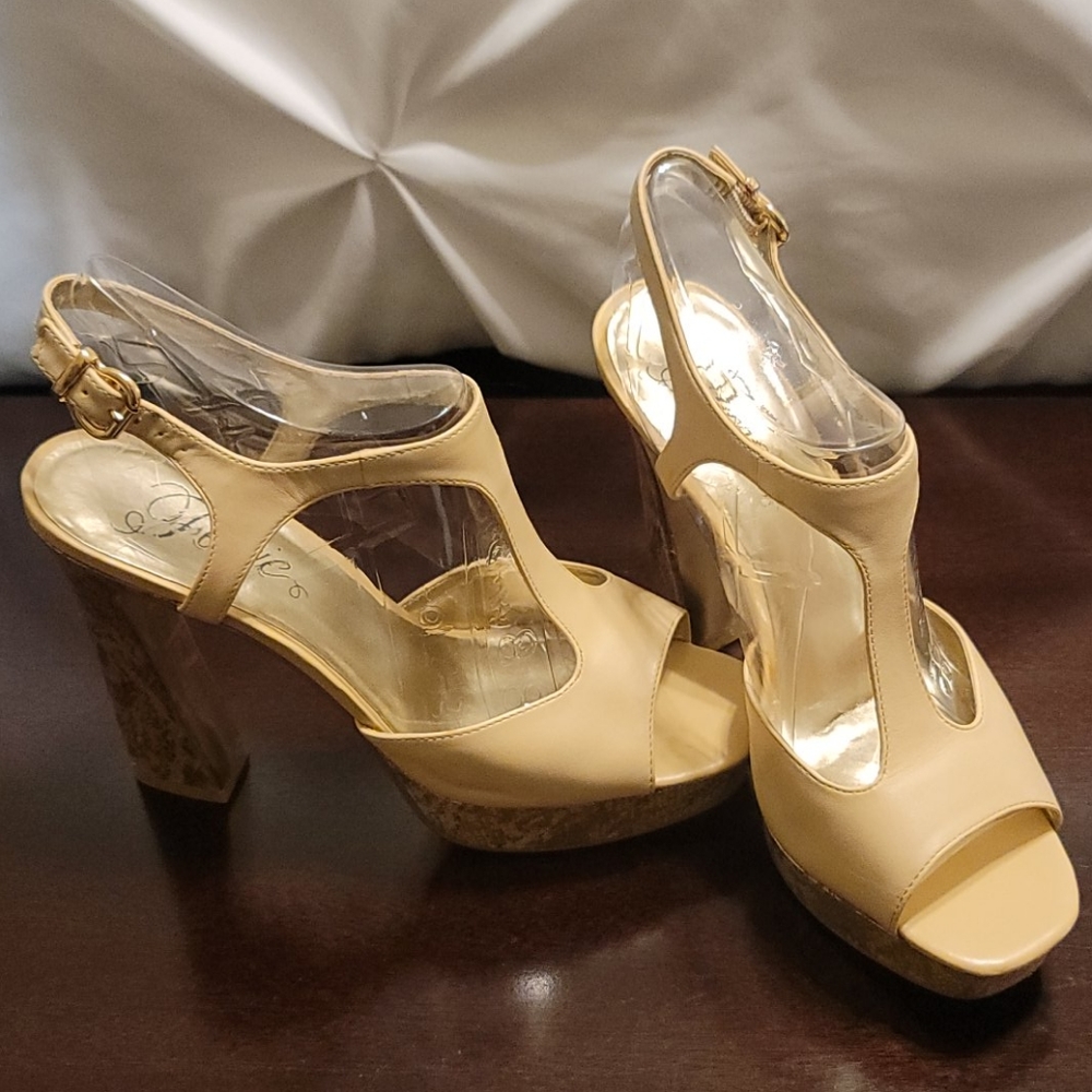 Beige Fergie Heels